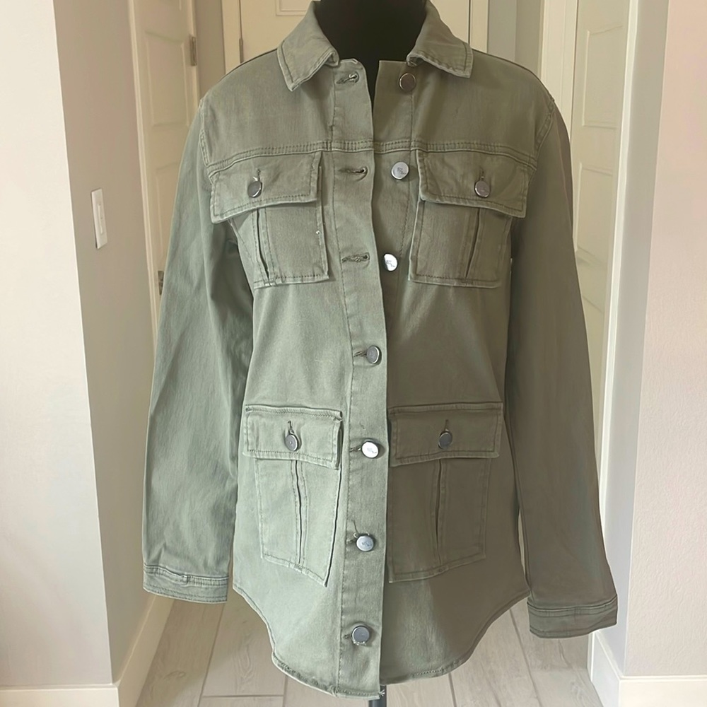 1822 Denim Military Utility Jacket Olive Green Size S NWT - Picture 5 of 14